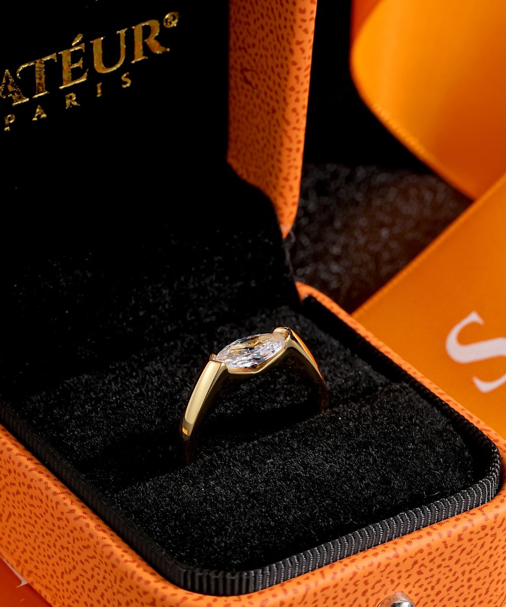 Satéur Aurous Gold Raffiné Diamond Ring™, 18K Gold