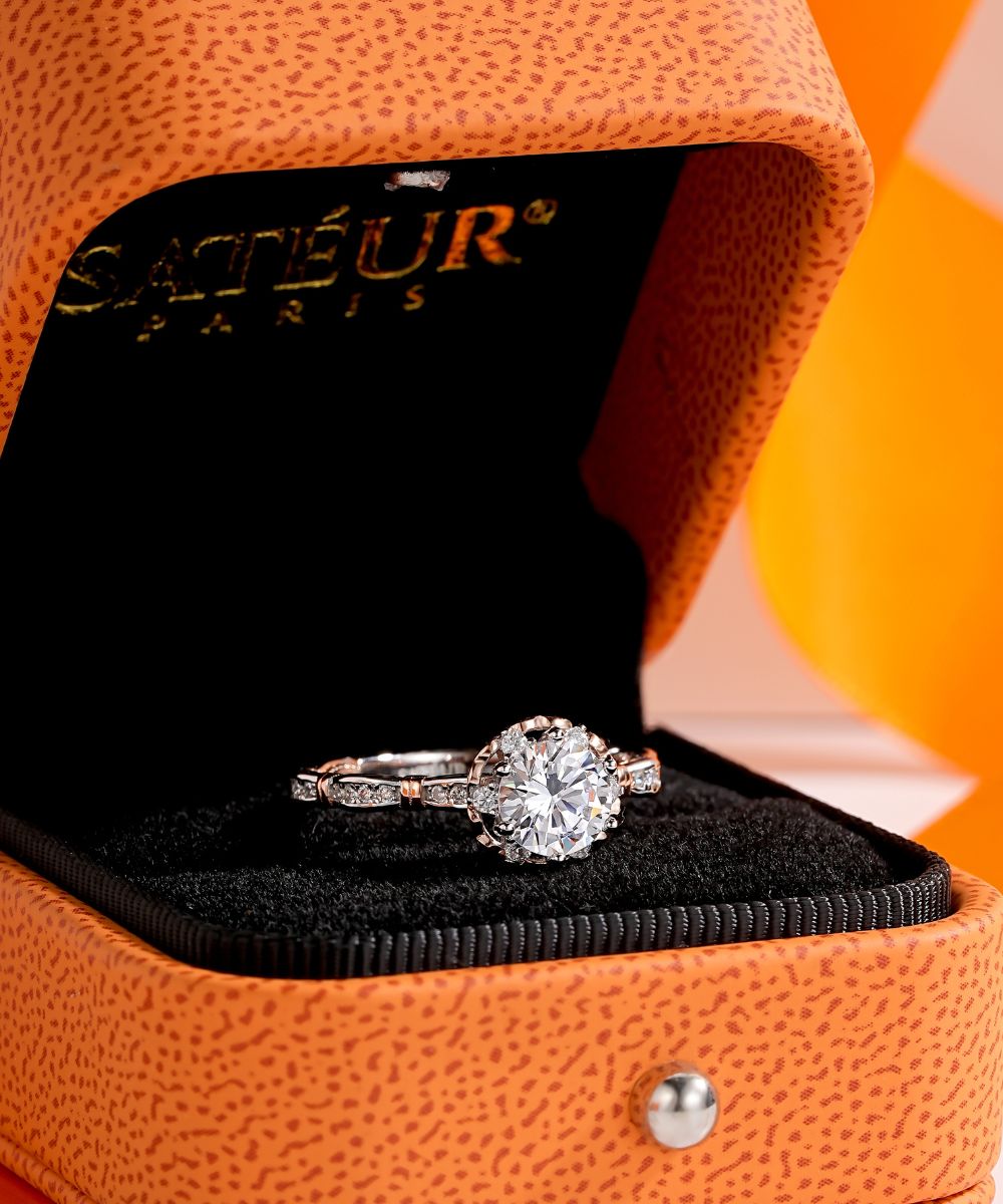 Satéur Lune de Rosé Diamond Ring™, 18K Rose Gold