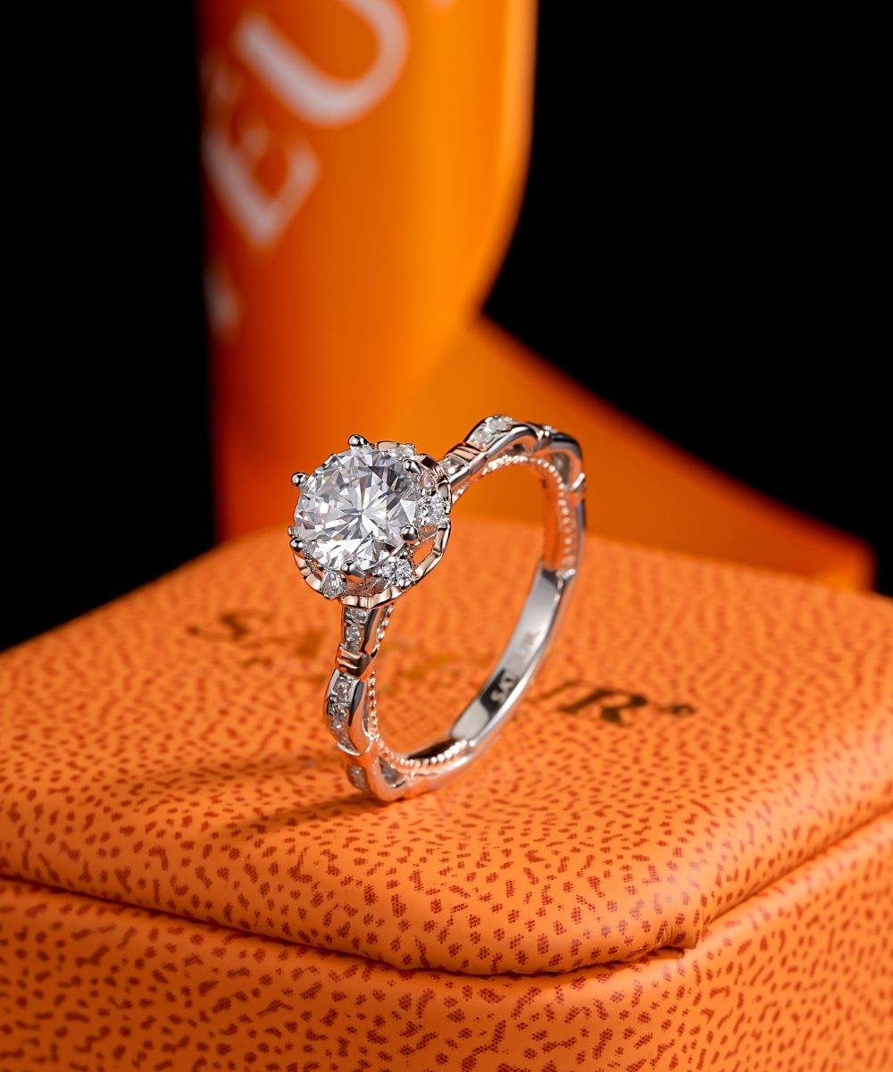 Satéur Lune de Rosé Diamond Ring™, 18K Rose Gold