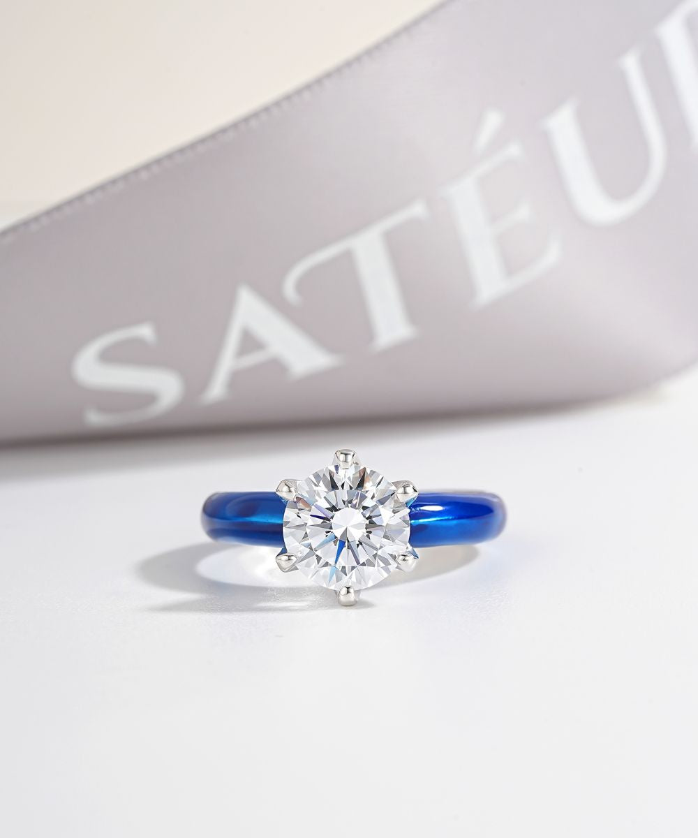 Satéur Colorée Persian Blue Diamond Ring™, 18K White Gold