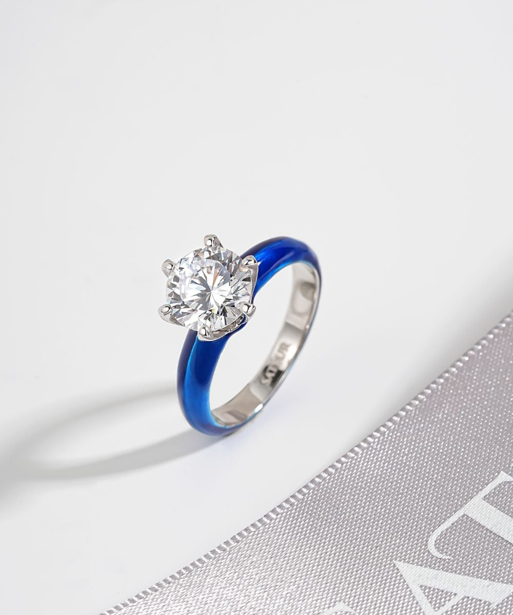 Satéur Colorée Persian Blue Diamond Ring™, 18K White Gold