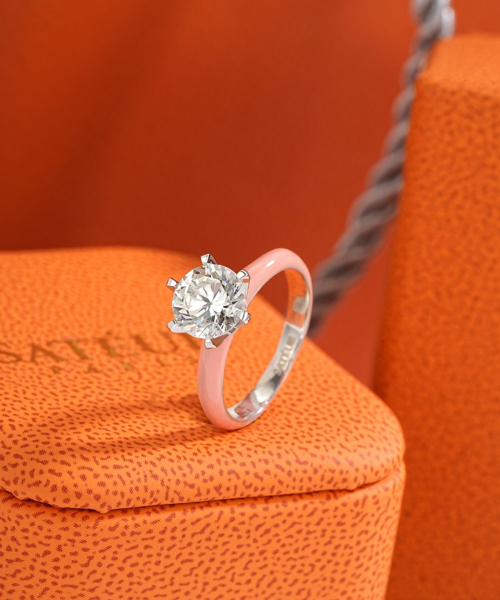 Satéur Colorée Pink Diamond Ring™, 18K White Gold