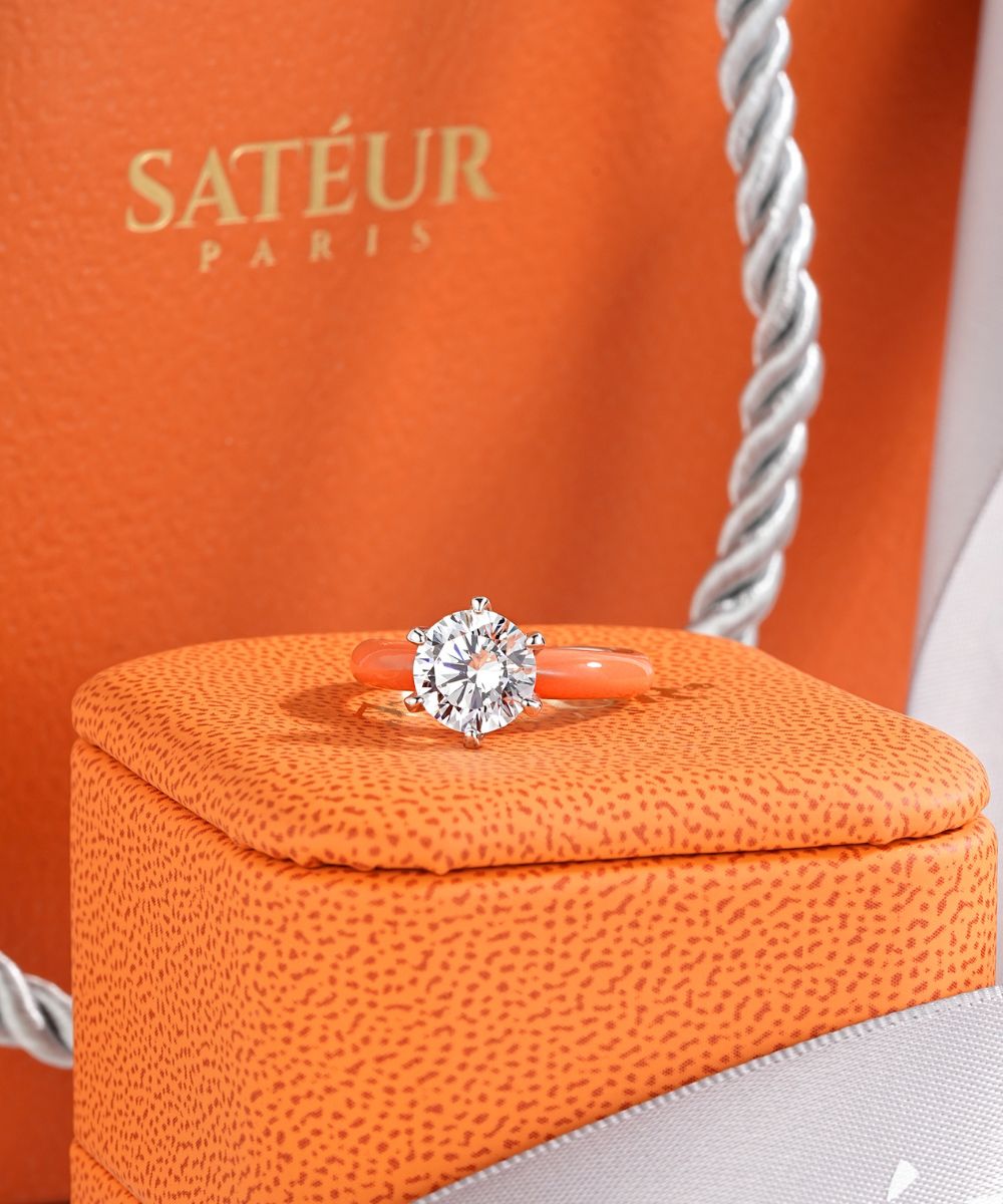 Satéur Colorée Tropical Orange Diamond Ring™, 18K White Gold