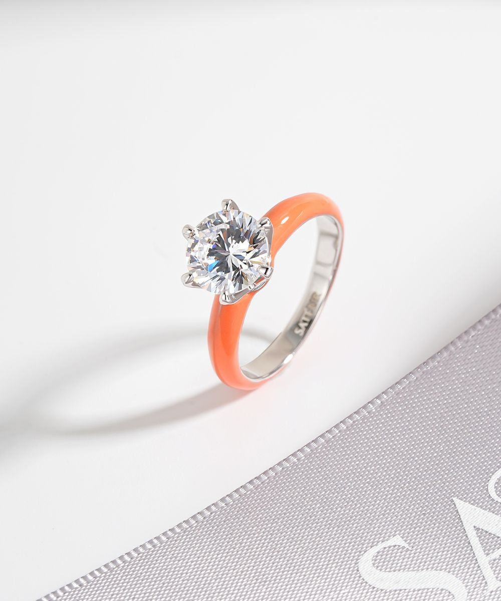 Satéur Colorée Tropical Orange Diamond Ring™, 18K White Gold