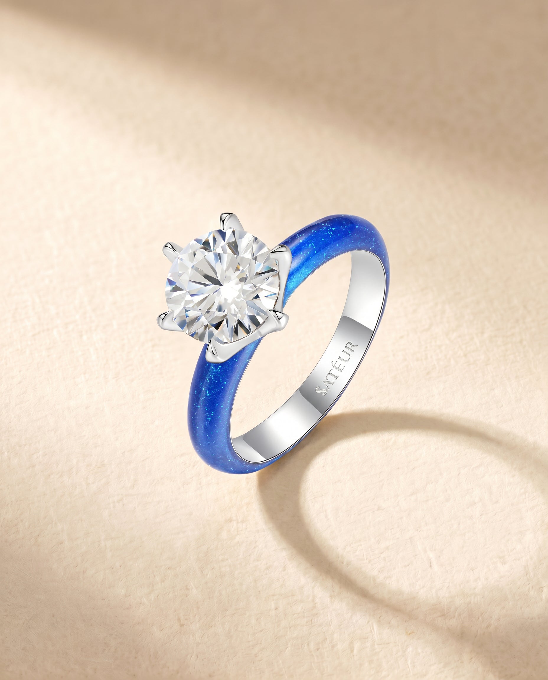 Satéur Colorée Starry Night Diamond Ring™, 18K White Gold