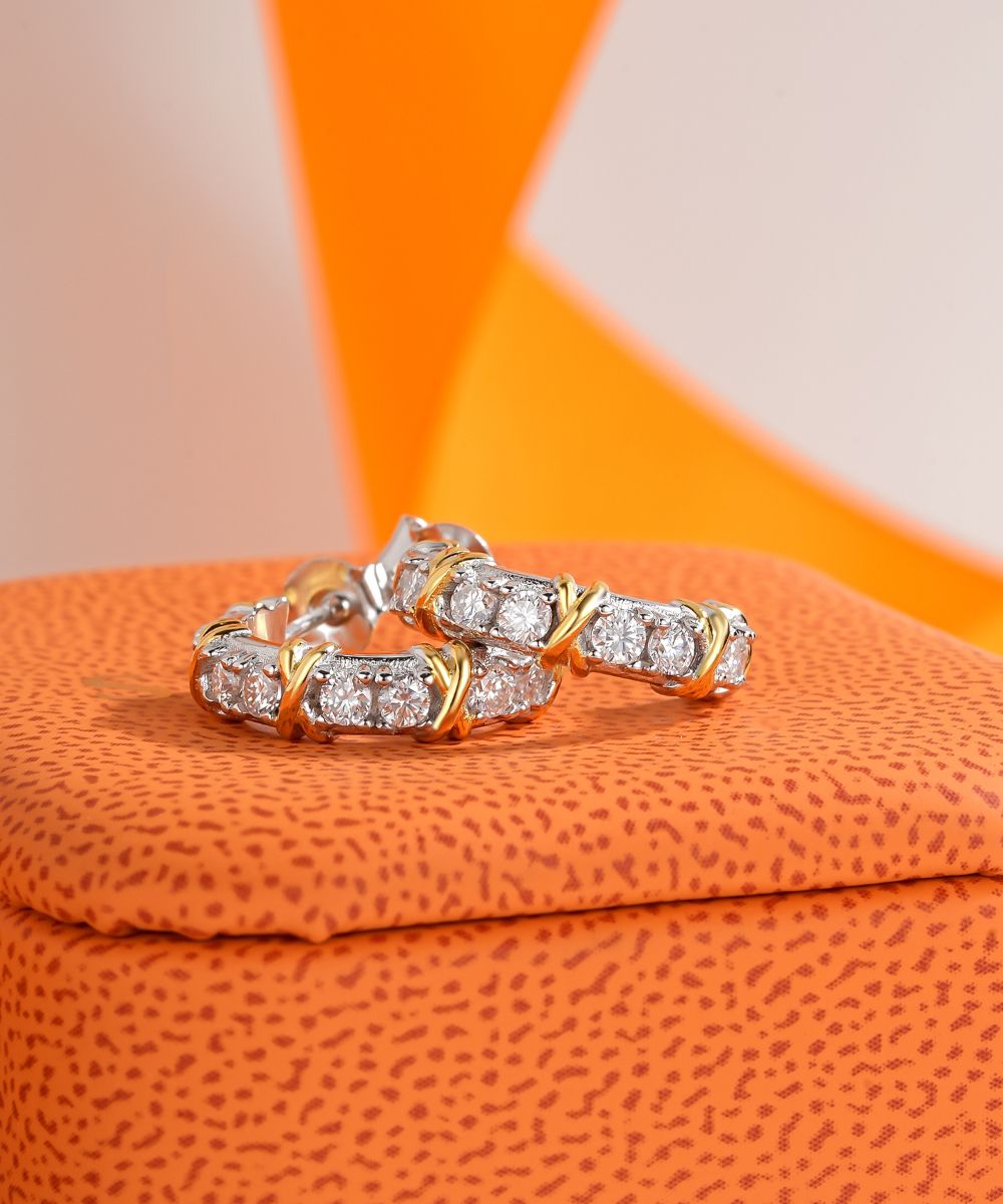 Satéur Triomphe Diamond Earrings™, 18K White Gold