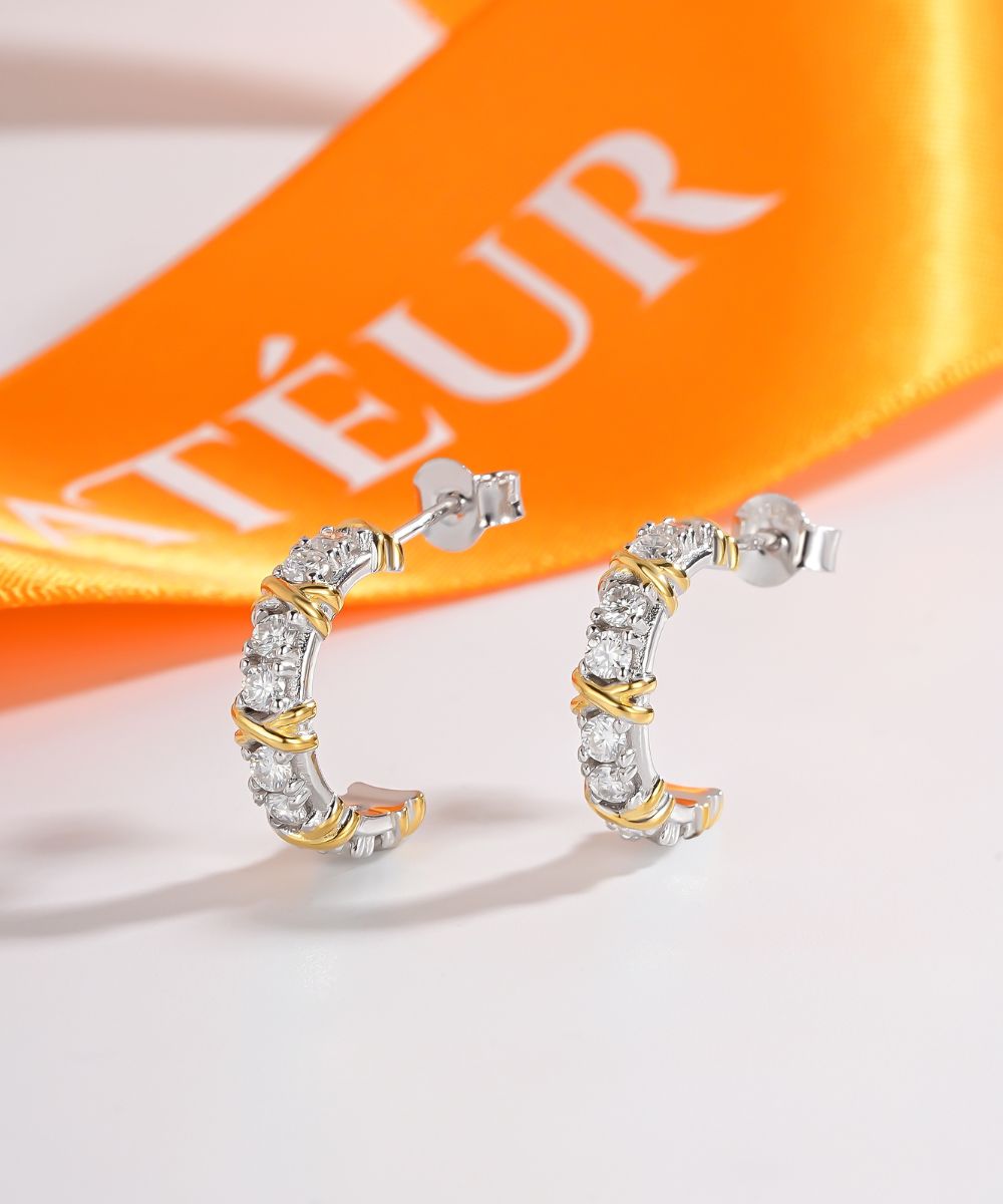 Satéur Triomphe Diamond Earrings™, 18K White Gold