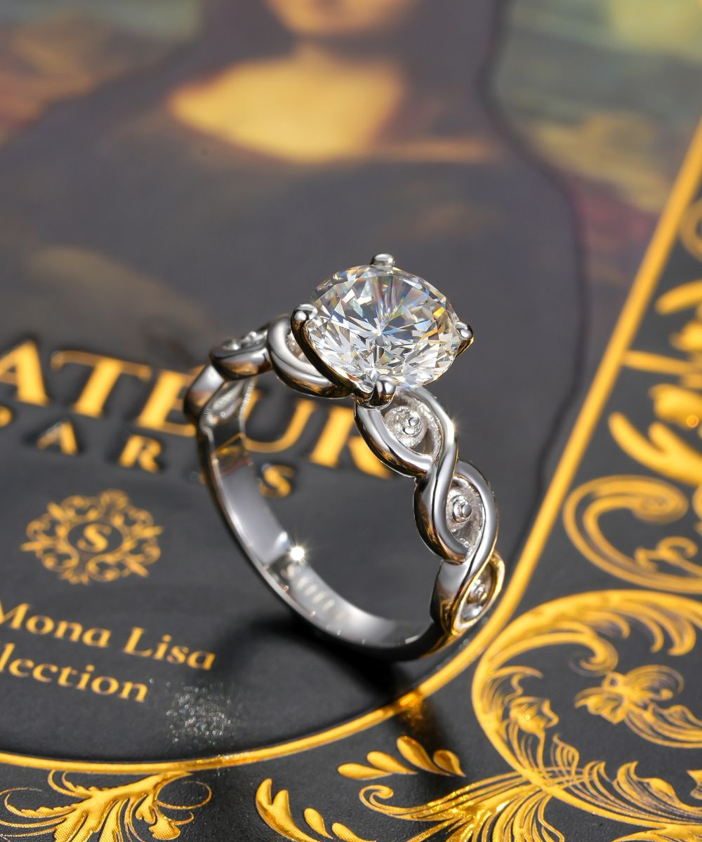 Satéur Argenté Mona Lisa Diamond Ring™, 18K White Gold