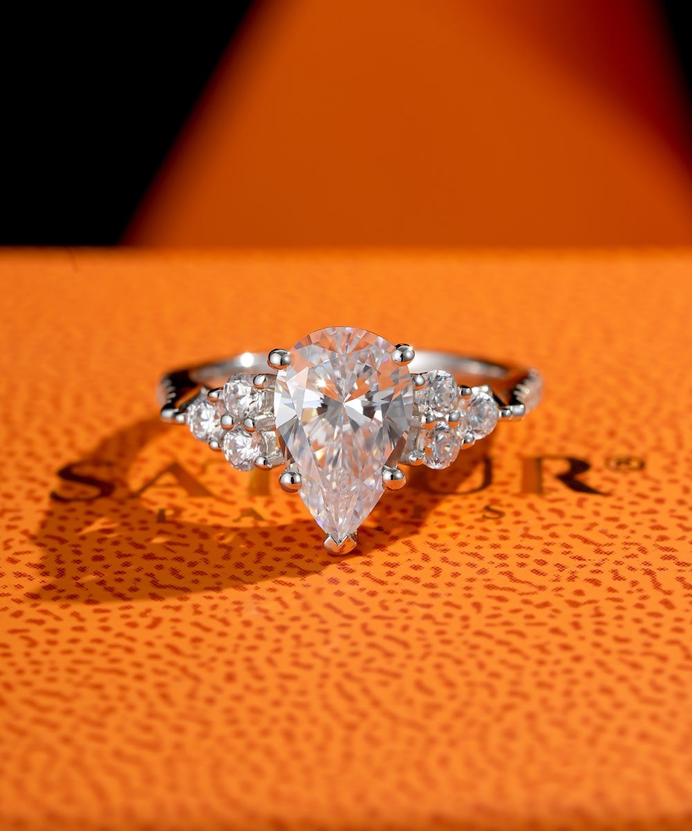 Satéur Palais Perlé Diamond Ring™, 18K White Gold