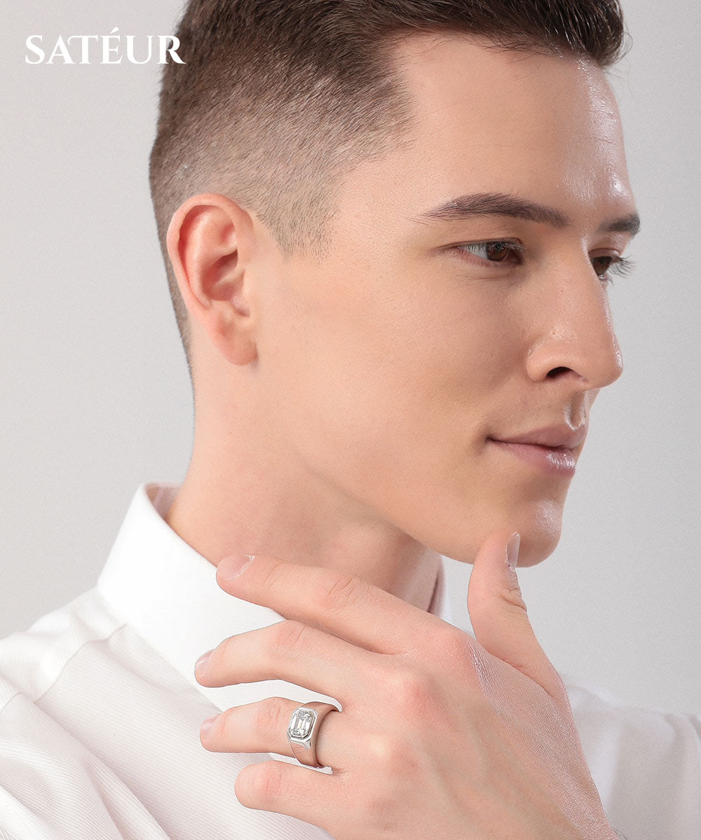 Satéur Homme Gold Latérale Diamond Ring™, 18K Gold