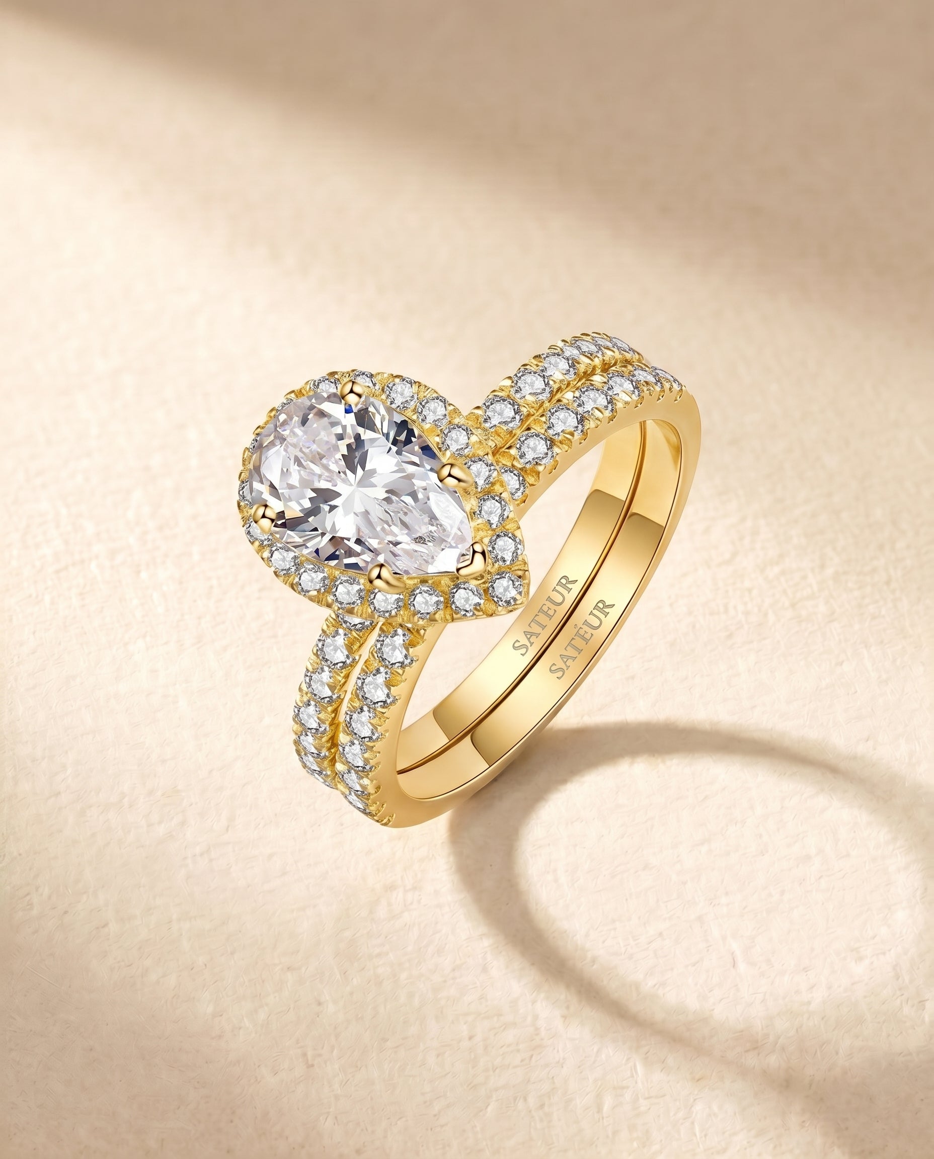 Satéur Aurous Gold Perle Wedding Ring Set™