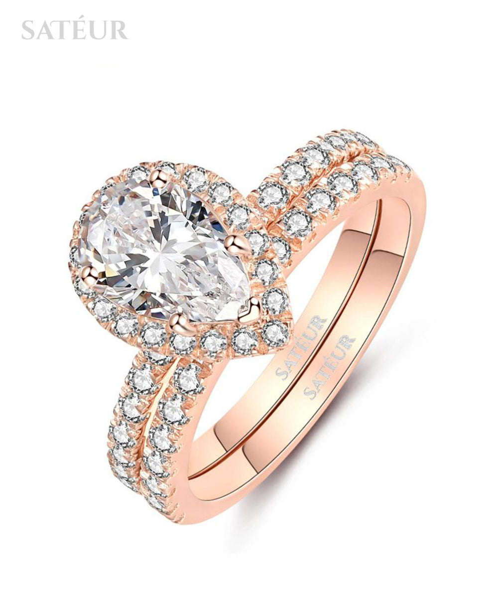 Satéur Rosé Perle Wedding Ring Set™