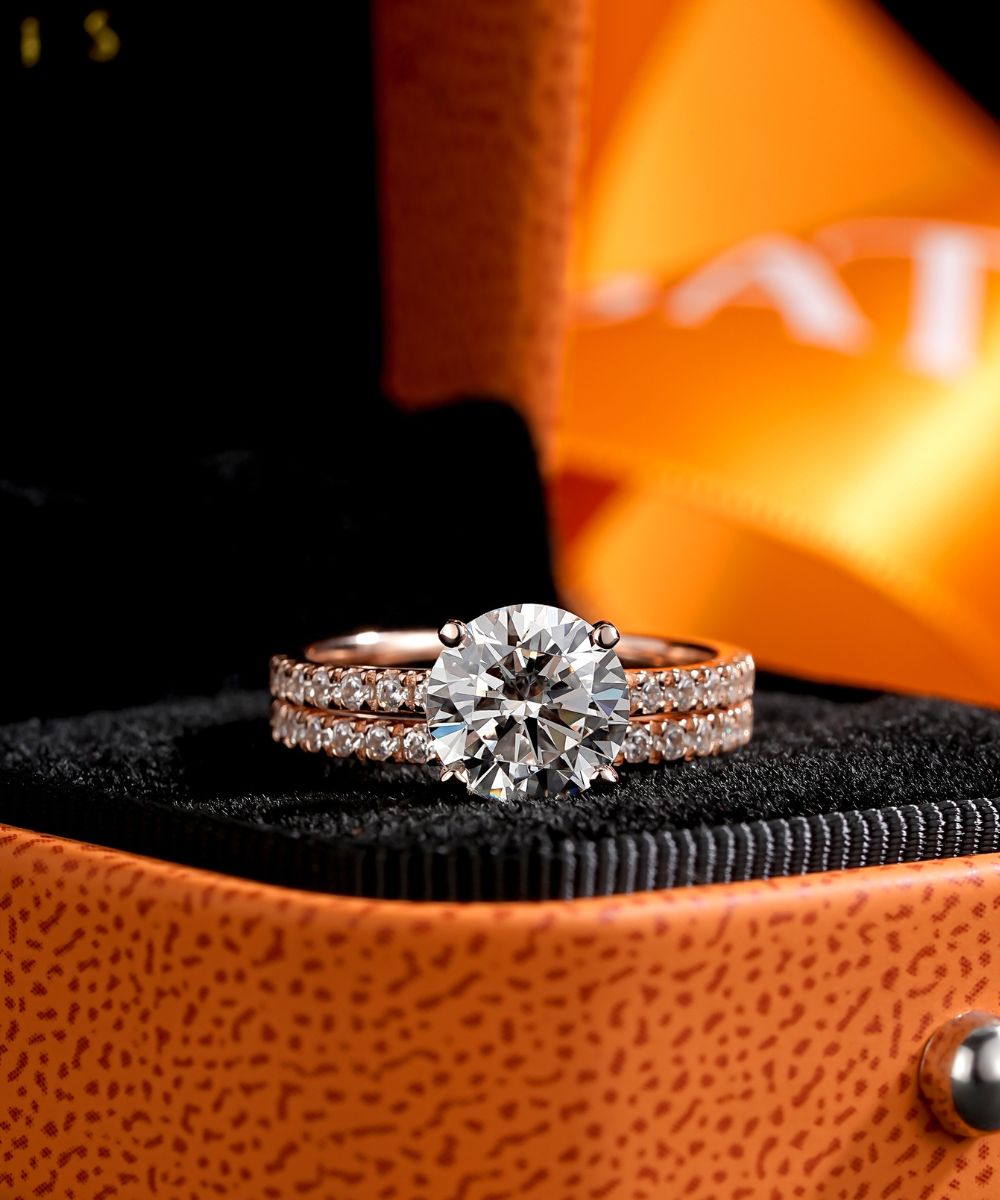 Satéur Ensemble de bagues de mariage Rosé Cercle Bague™