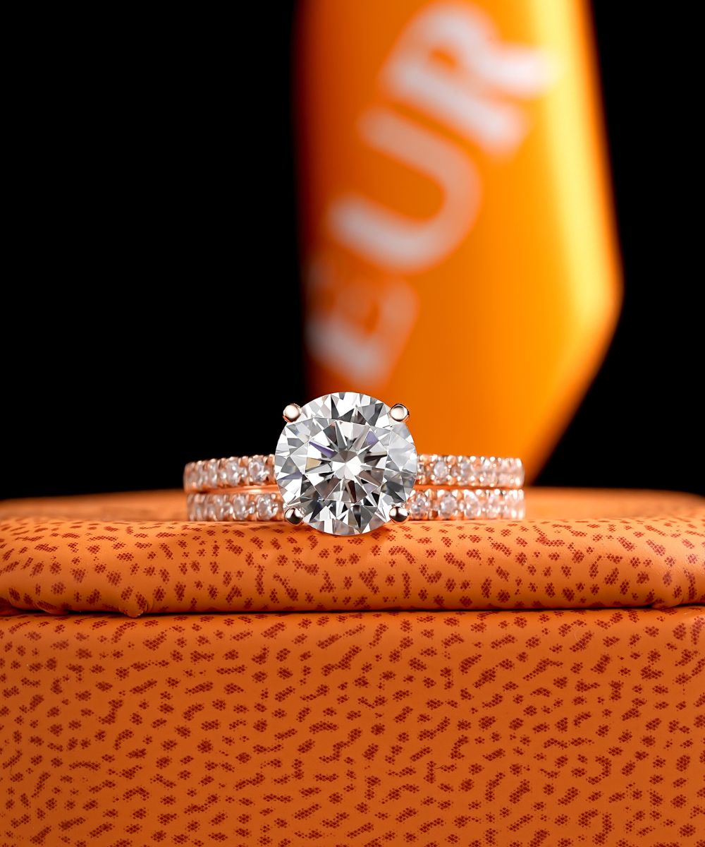 Satéur Ensemble de bagues de mariage Rosé Cercle Bague™