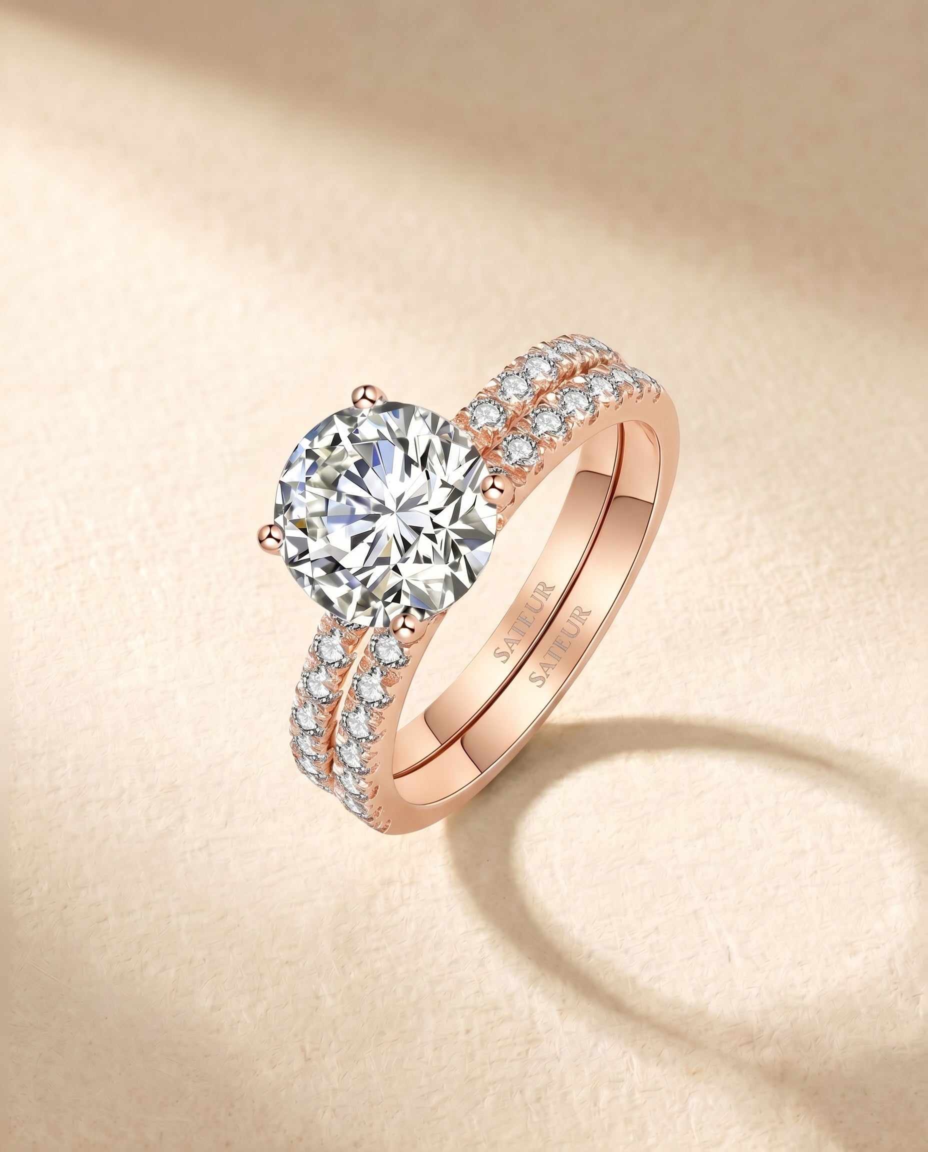 Satéur Rosé Cercle Wedding Ring Set™