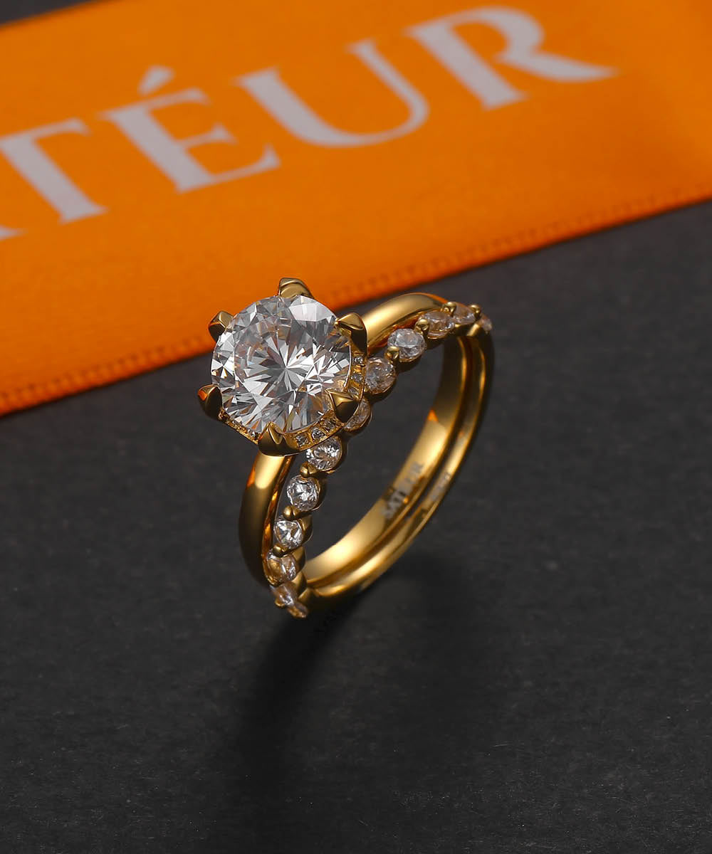 Anillo de Diamantes Sateur Aurous Gold Fusione™, Oro de 18K, Corte Redondo
