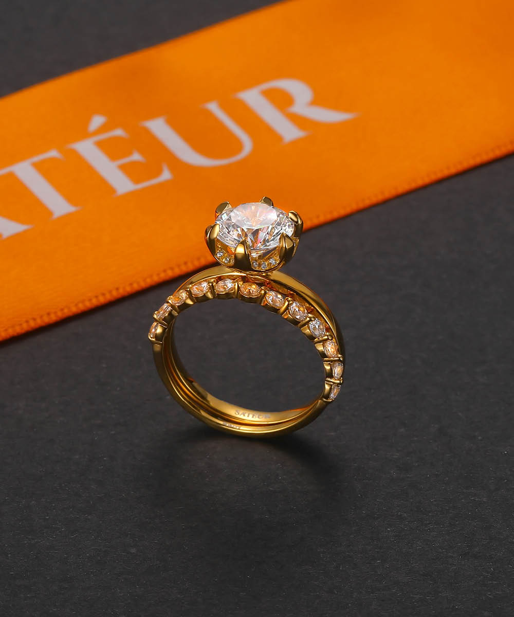 Anillo de Diamantes Sateur Aurous Gold Fusione™, Oro de 18K, Corte Redondo