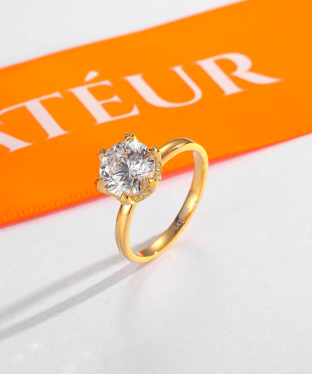 Satéur Aurous Gold Halo Diamond Ring™, 18K Gold