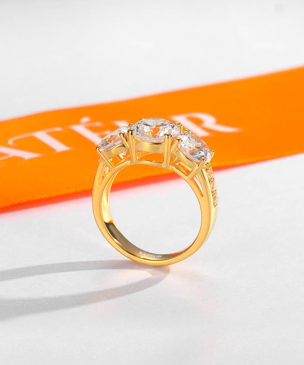 Satéur Aurous Gold Trinité Diamond Ring™, 18K Gold