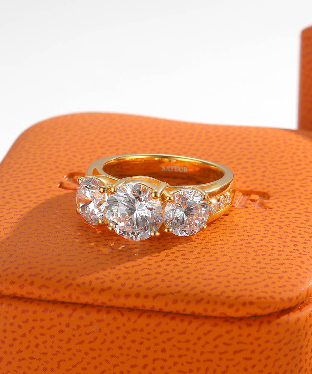 Satéur Aurous Gold Trinité Diamond Ring™, 18K Gold