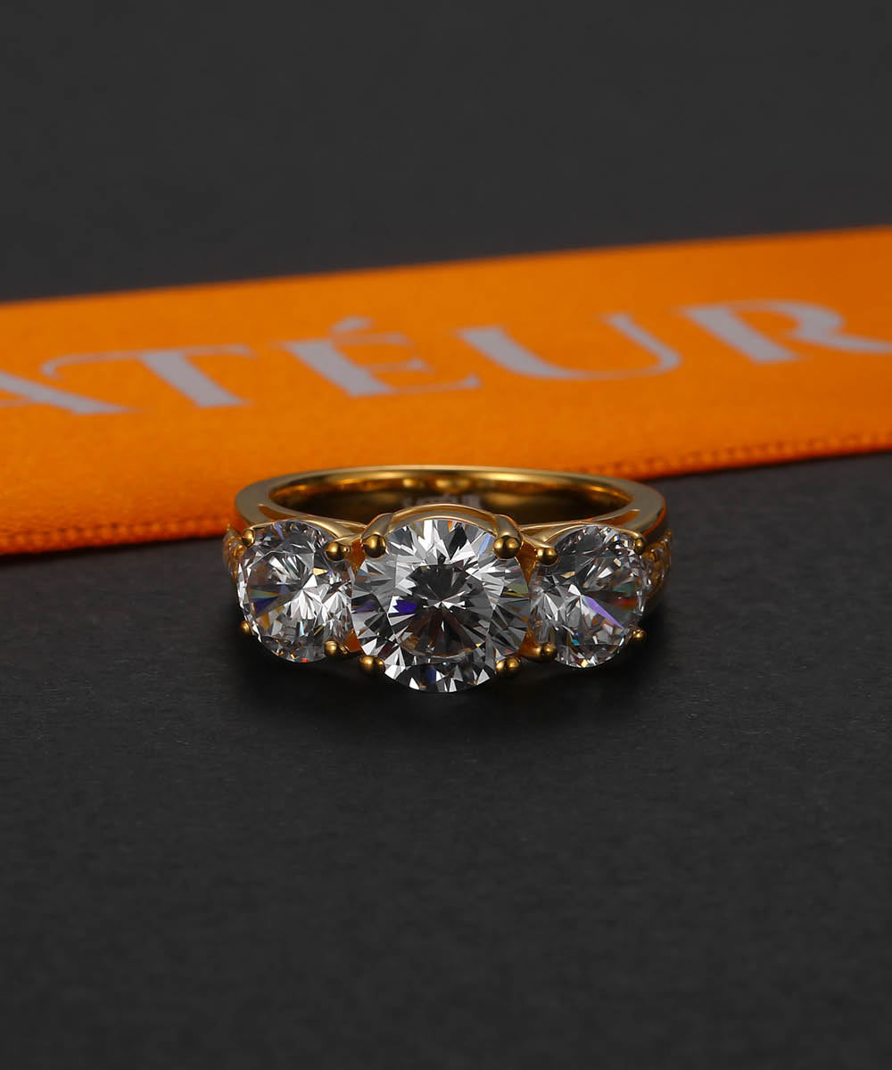 Satéur Aurous Gold Trinité Diamond Ring™, 18K Gold