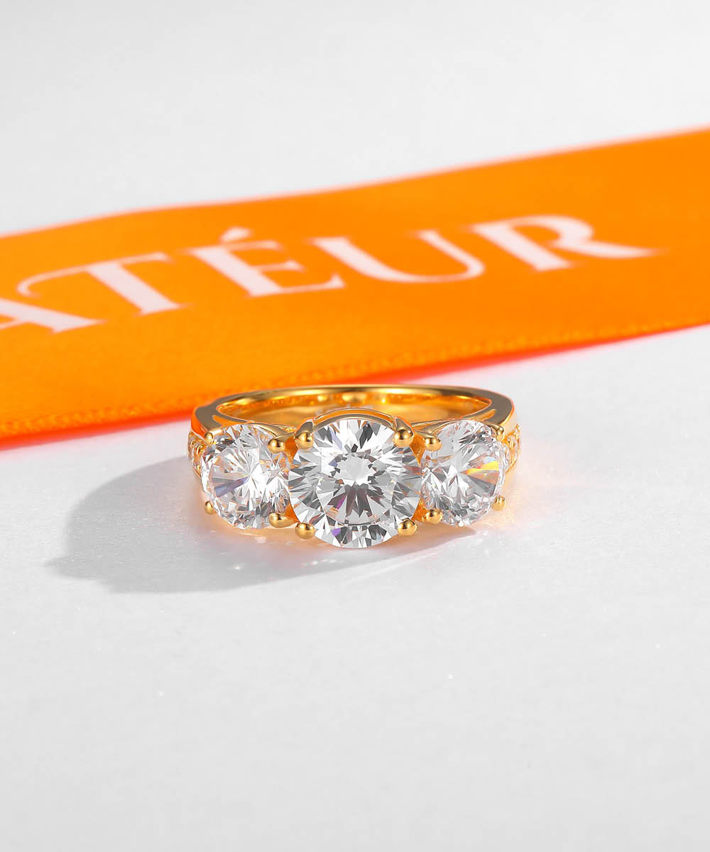 Satéur Aurous Gold Trinité Diamond Ring™, 18K Gold