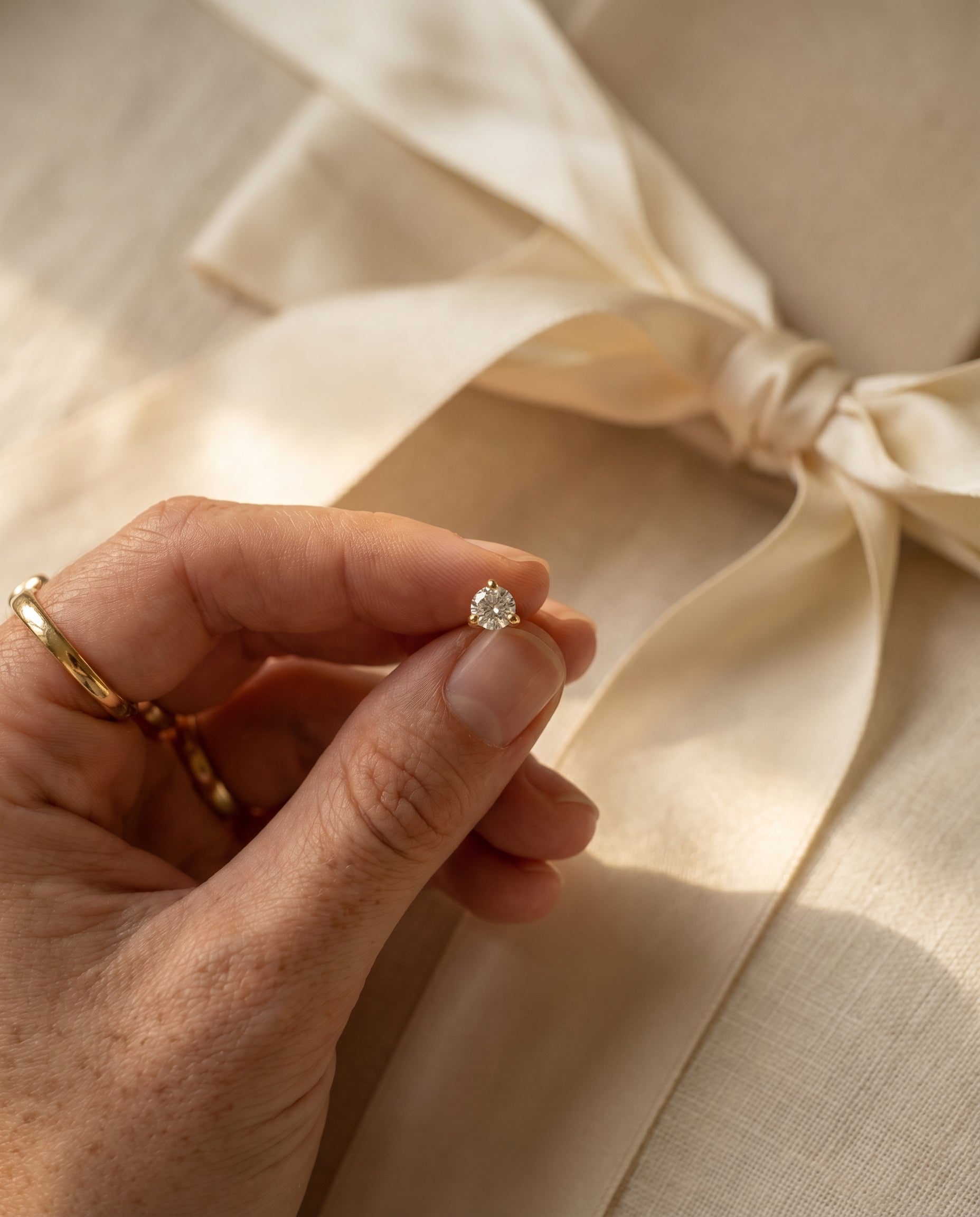 Satéur Aube Diamond Studs™, 14K Solid Gold — image 8
