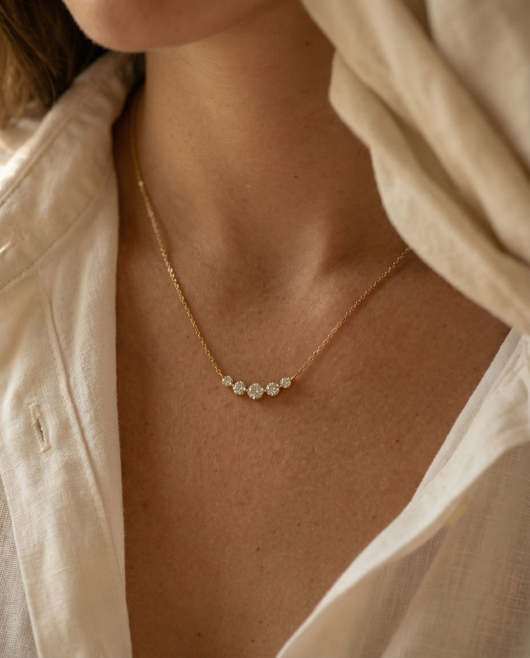 Satéur Cadence Diamond Necklace™, 14K Solid Gold — image 5