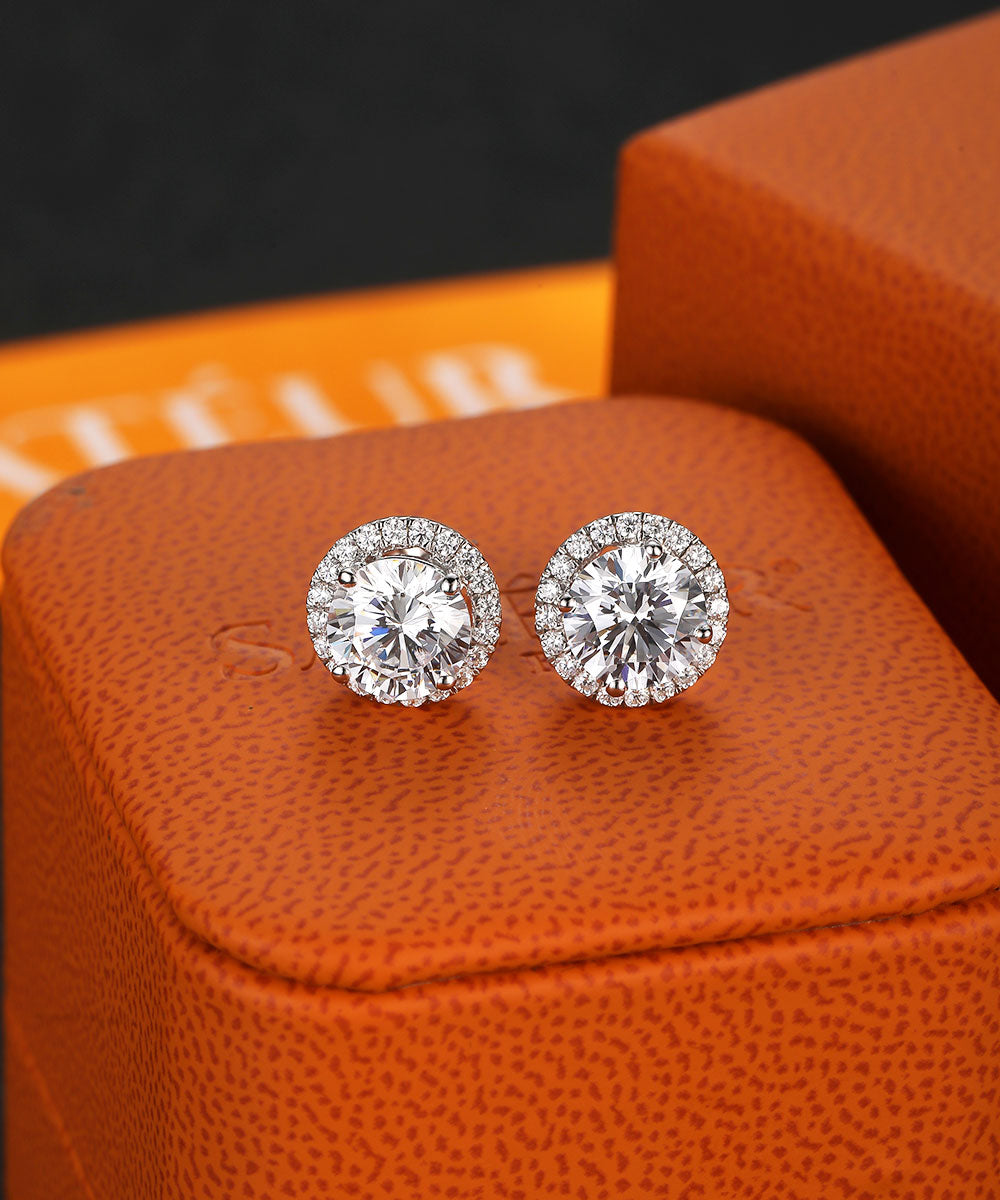 Satéur L'Eclat Diamond Earrings™, 18K White Gold