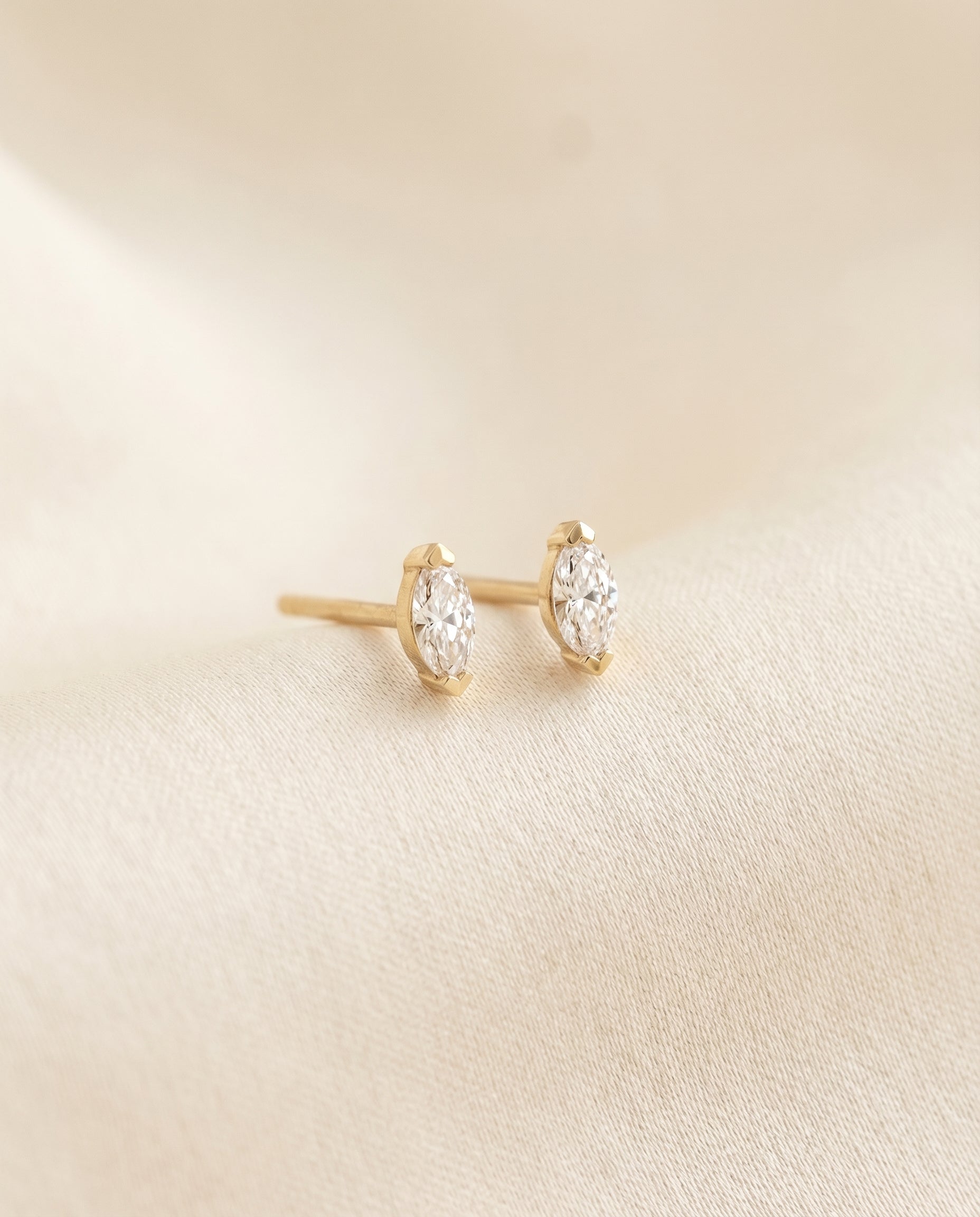 Satéur Feuille Diamond Studs™, 14K Solid Gold — image 3