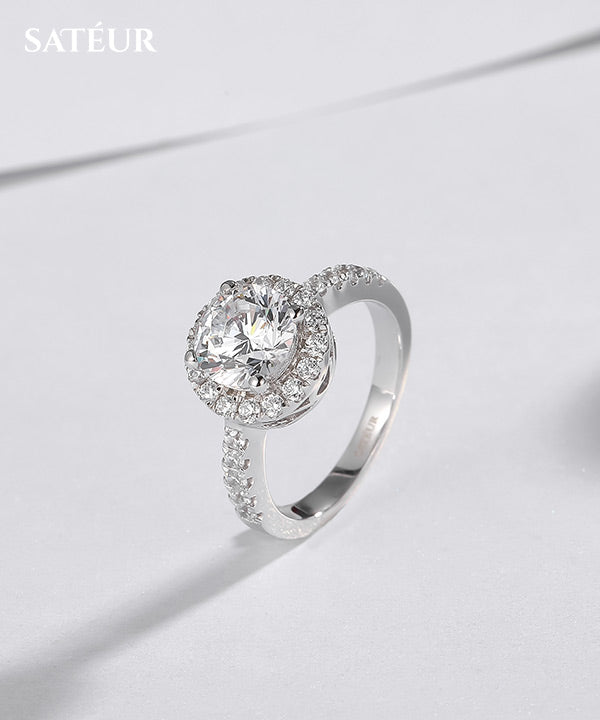 Satéur Bague Diamant Rocaille™, Or Blanc 18K, Taille Ronde