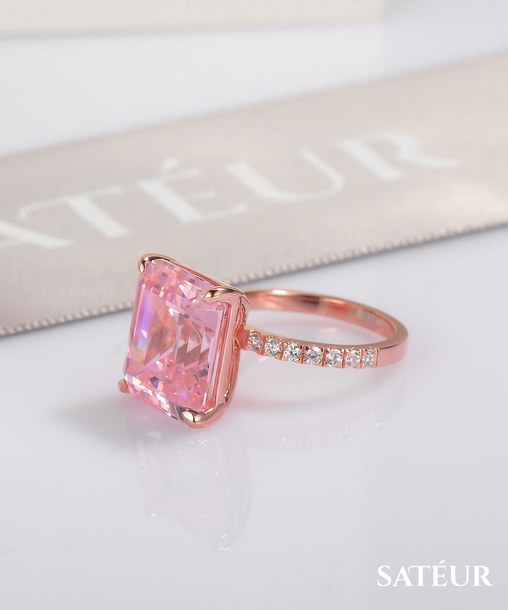 Satéur Rosé Cristal Diamond Ring™, 18K Rose Gold