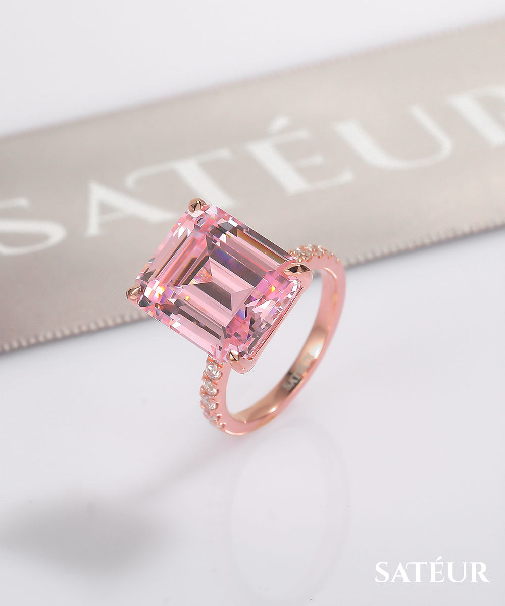 Satéur Rosé Cristal Diamond Ring™, 18K Rose Gold