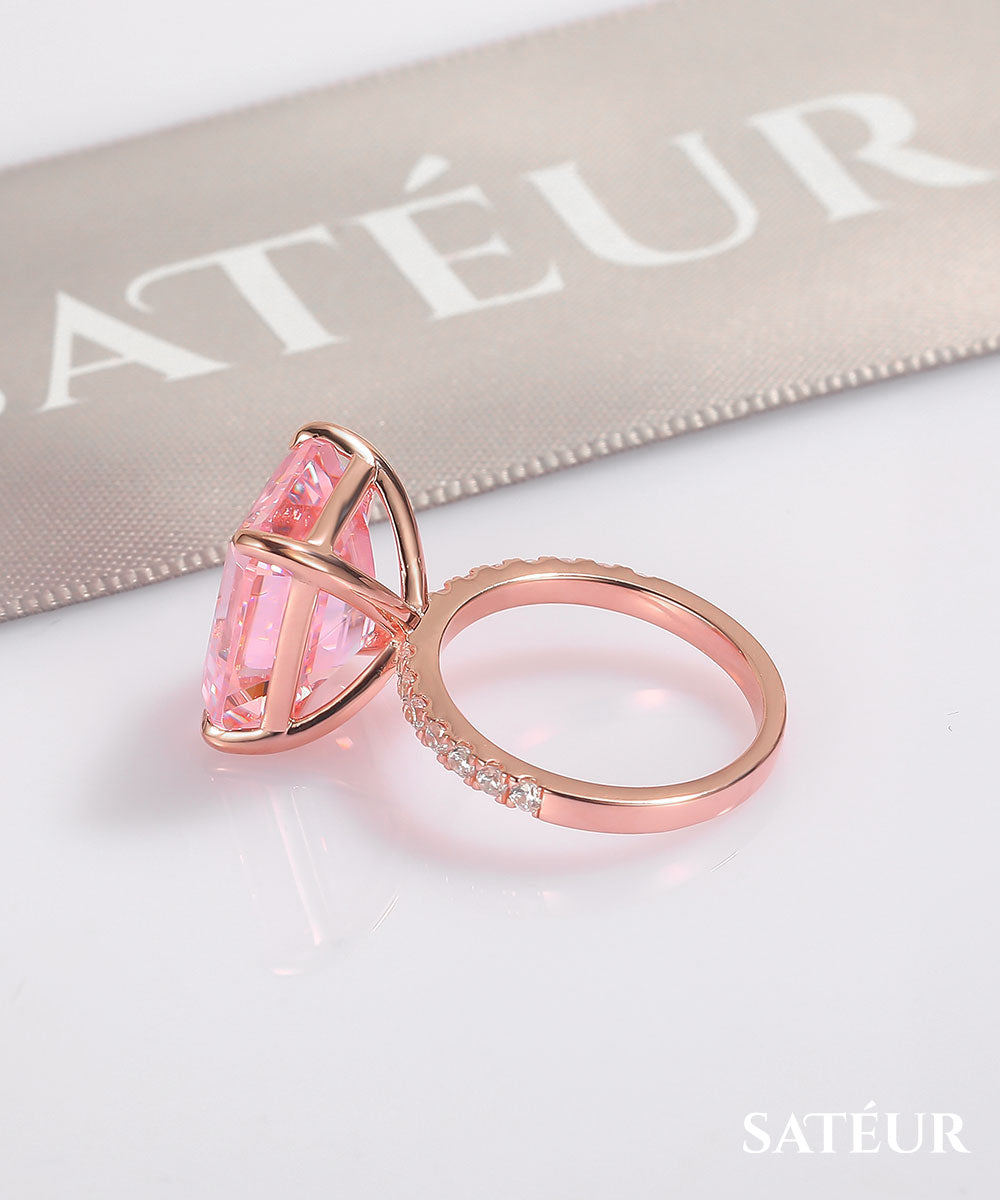 Satéur Rosé Cristal Diamond Ring™, 18K Rose Gold
