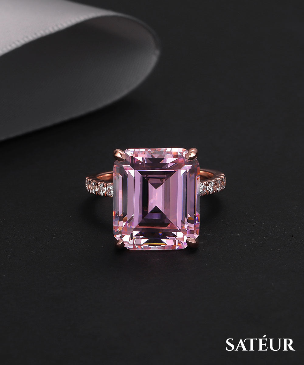 Satéur Rosé Cristal Diamond Ring™, 18K Rose Gold