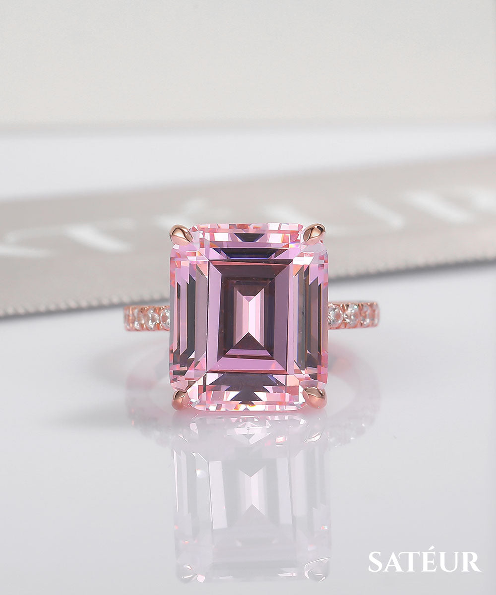 Satéur Rosé Cristal Diamond Ring™, 18K Rose Gold