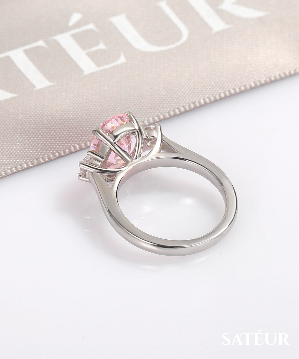 Satéur Rosé Éclat Diamond Ring™, 18K White Gold