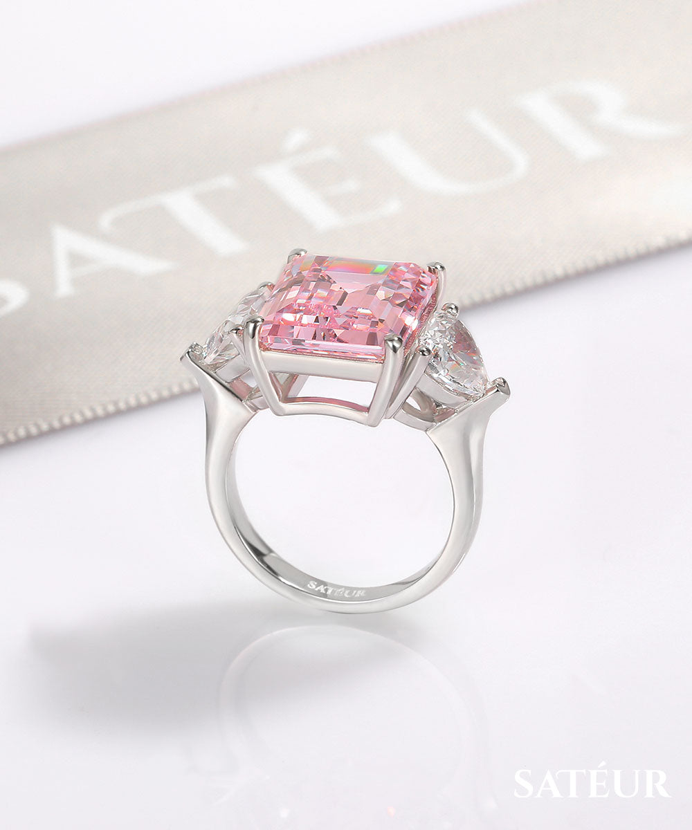 Satéur Rosé Reine Diamond Ring™, 18K White Gold