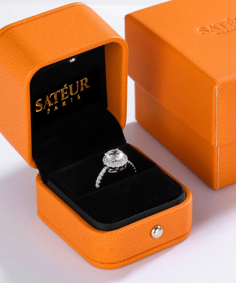 Satéur Bague Diamant Rocaille™, Or Blanc 18K, Taille Ronde