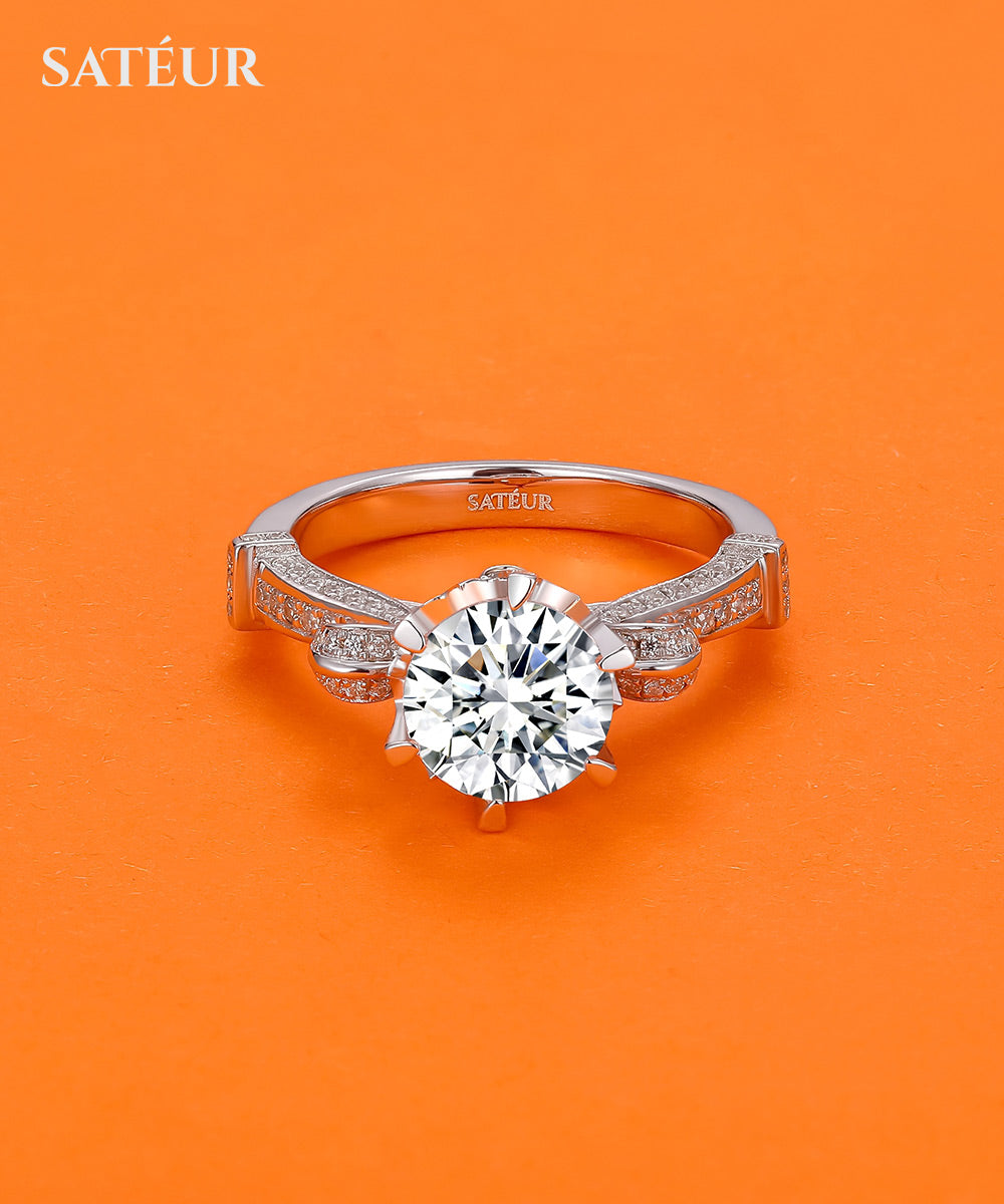 Satéur Mercure Diamond Ring™, 18K Witgoud, Rond geslepen