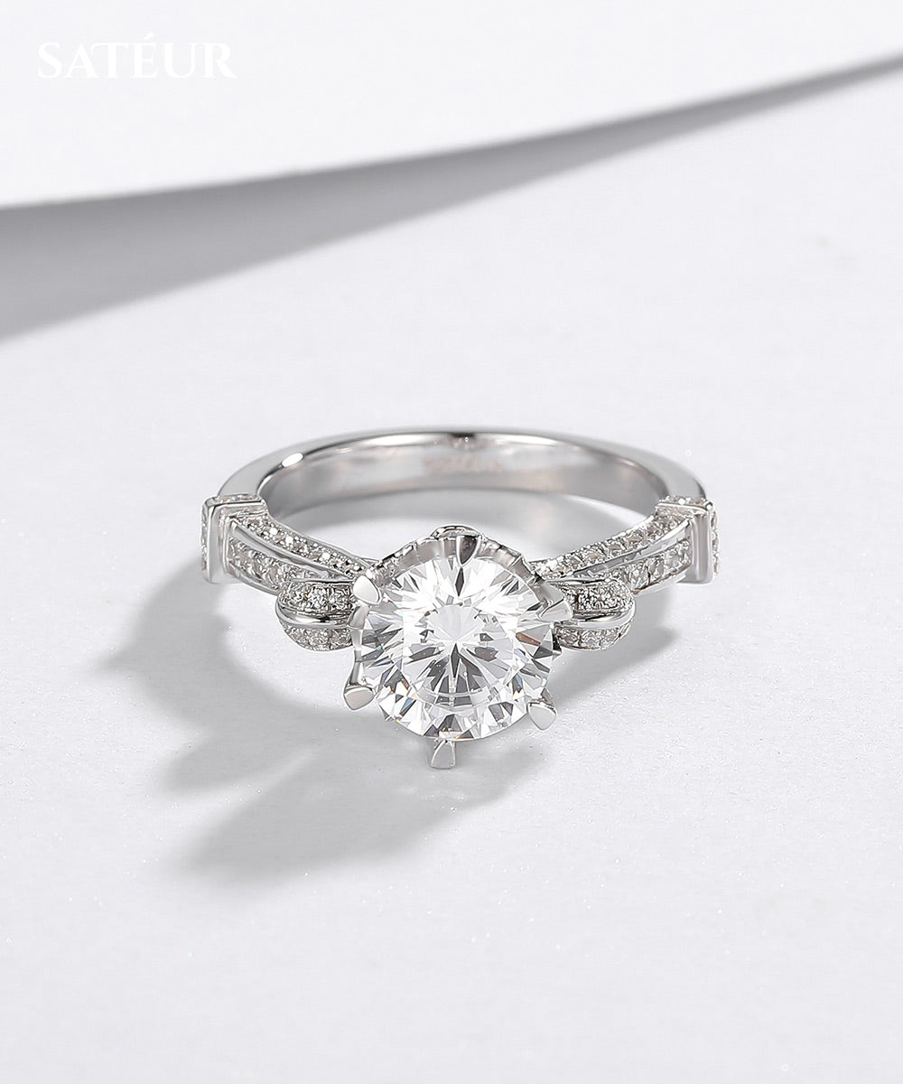 Satéur Mercure Diamond Ring™, 18K Witgoud, Rond geslepen