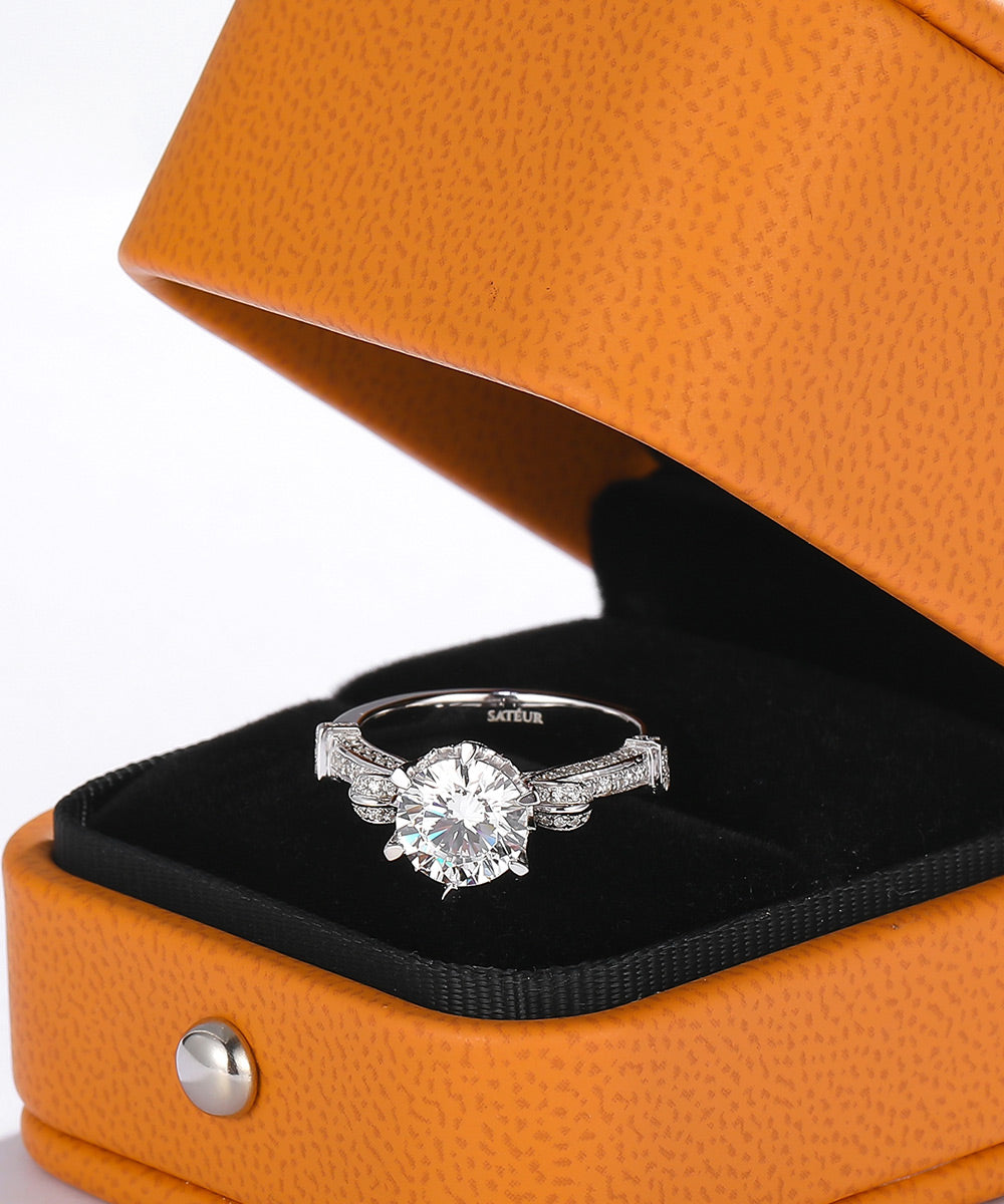 Satéur Mercure Diamond Ring™, 18K Witgoud, Rond geslepen