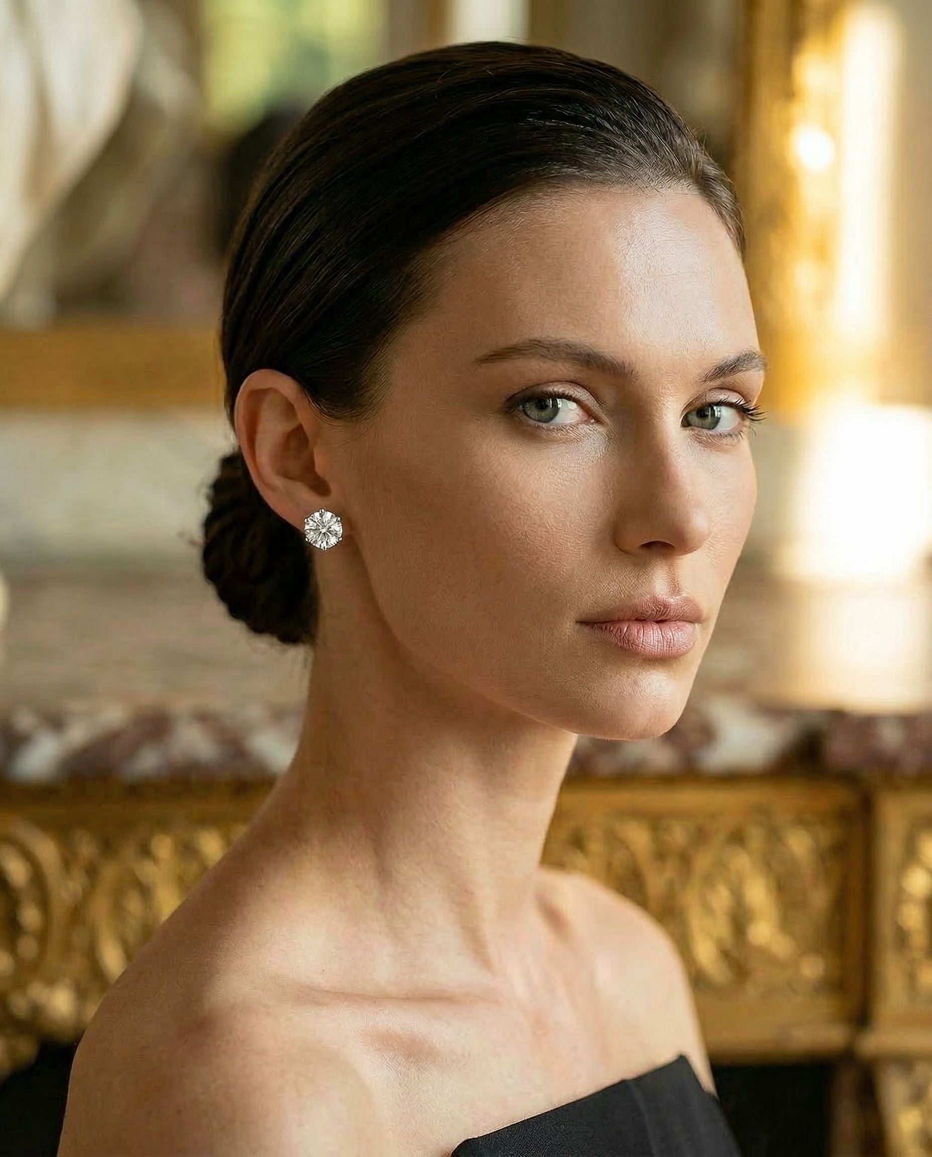 Satéur Destinée Diamond Earrings™, 18K White Gold