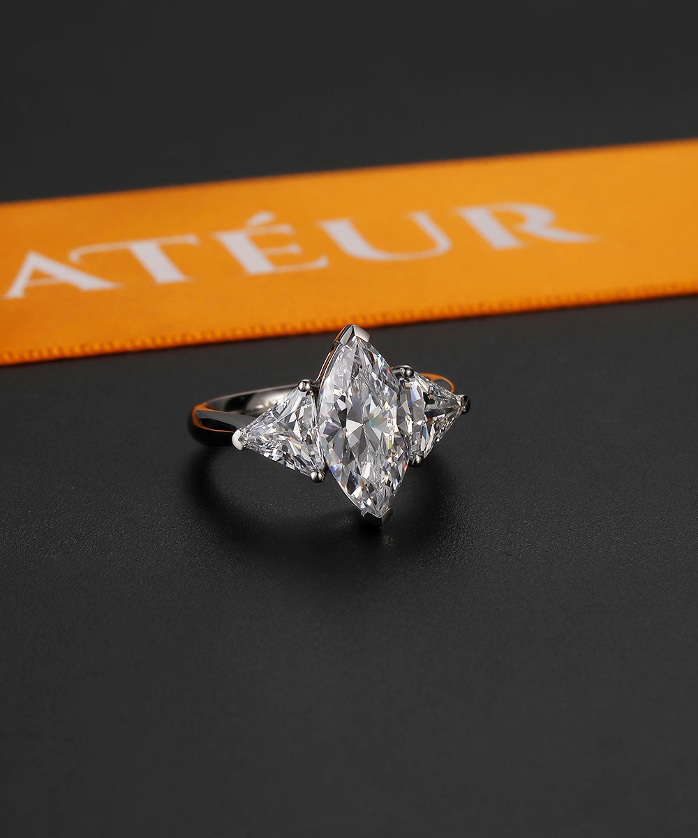 Satéur Star Lumière Classic Silver Diamond Ring™, 18K White Gold