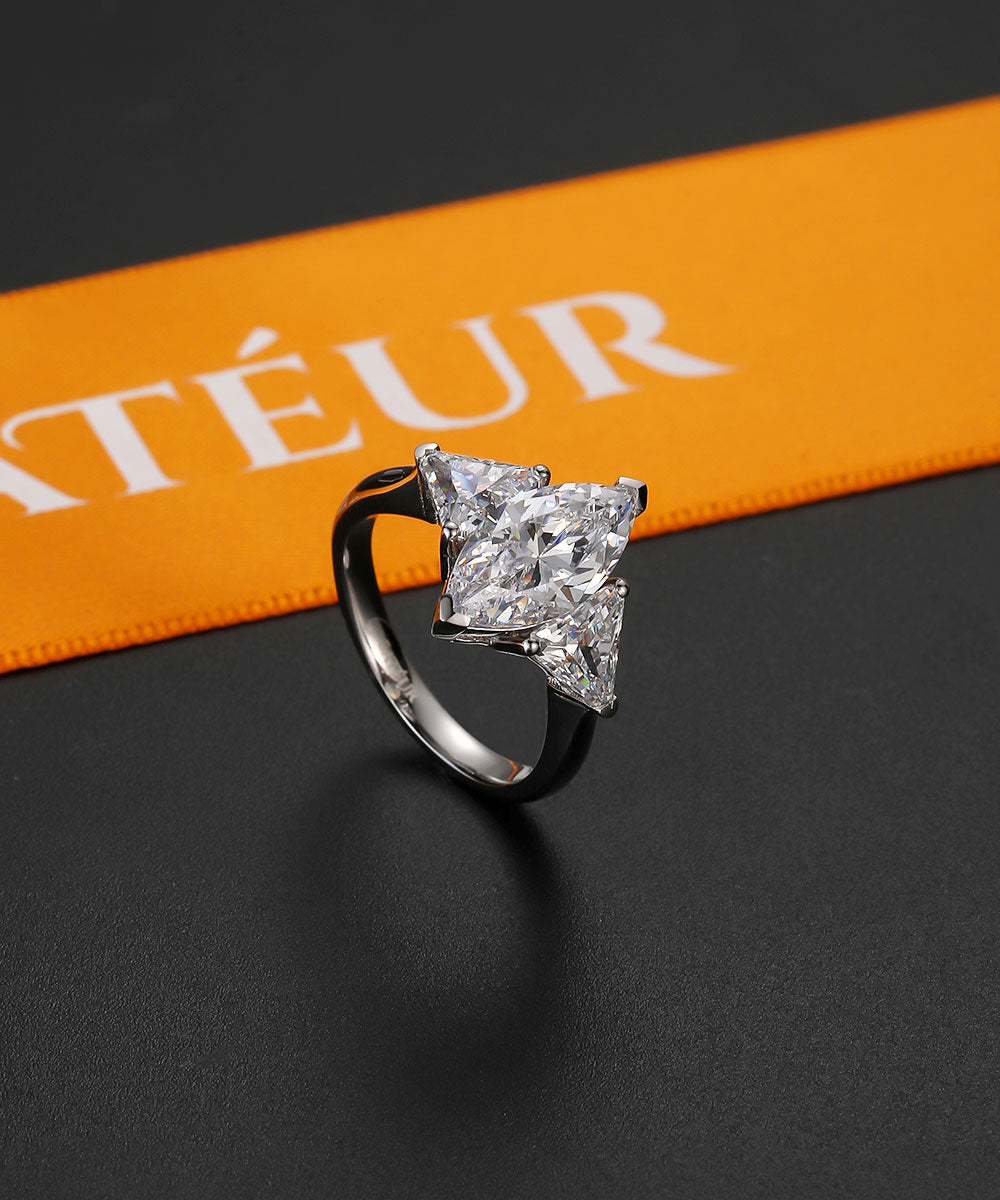 Satéur Star Lumière Classic Silver Diamond Ring™, 18K White Gold
