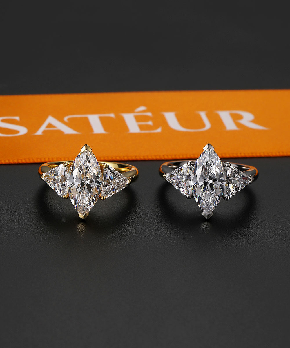 Satéur Star Lumière Classic Silver Diamond Ring™, 18K White Gold