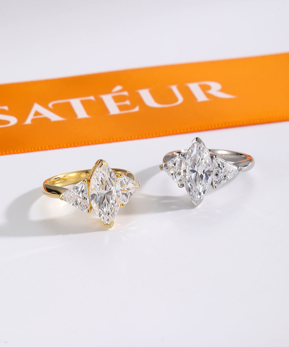 Satéur Star Lumière Classic Silver Diamond Ring™, 18K White Gold